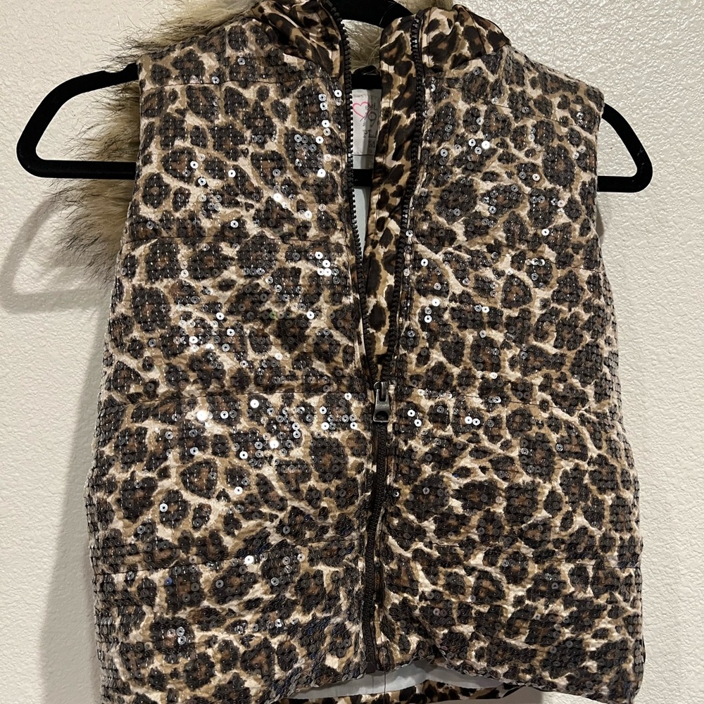 Children’s place leopard puffy vest